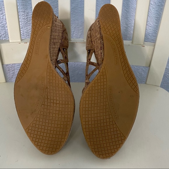 Stuart Weitzman Hurdle Peep Toe Wedge Sandal - Picture 6 of 11
